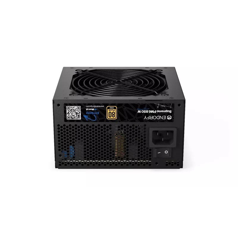 Netzteil ENDORFY Supremo FM6 850 W, 24-Pin-ATX, vollmodular, 80 PLUS Gold, 120-mm-Lüfter, Schwarz