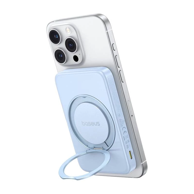 Powerbank Baseus PicoGo Qi2 5000 mAh 20 W Blau tragbares Ladegerät kabellos und kabelgebunden