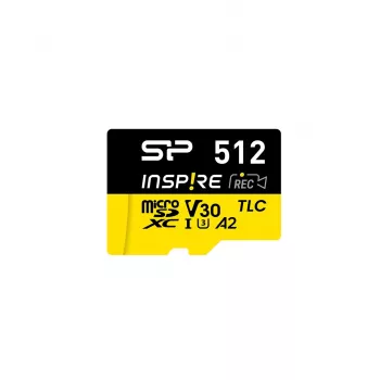 Speicherkarte Silicon Power Inspire 512 GB MicroSDXC V30 UHS-I U3 A2 4K + Adapter (SP512GBSTXLA2V1NSP)