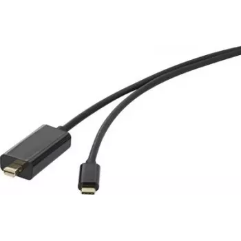 Renkforce USB / Mini-DisplayPort-Verbindungskabel [1x USB-C™ Stecker - 1x Mini-DisplayPort Stecker] 5 m Schwarz (RF-3421684)
