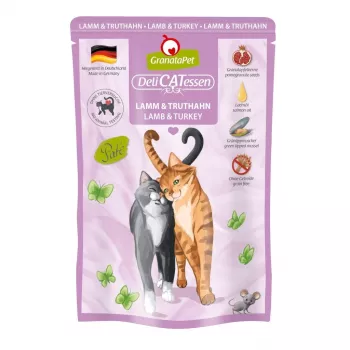 GRANATAPET DeliCATessen Lamm und Truthahn - Nassfutter für Katzen - 85 g