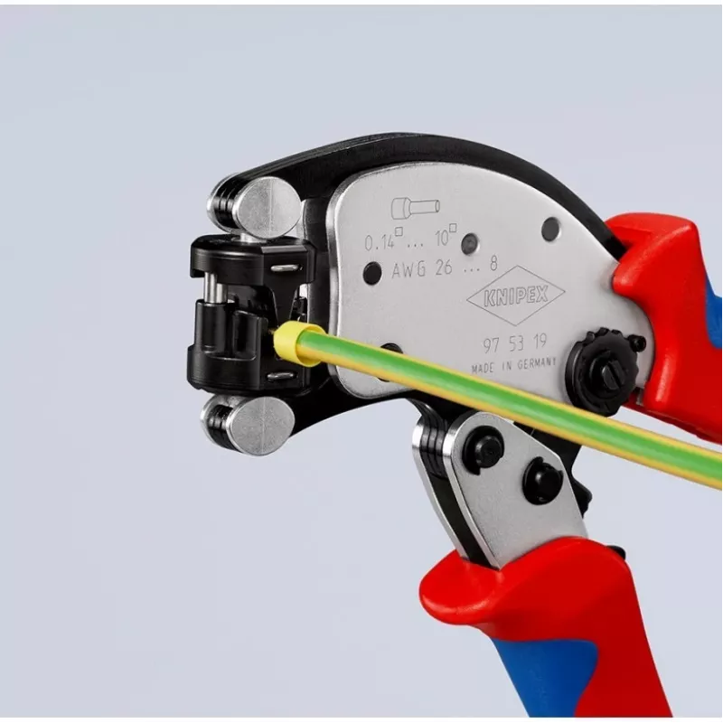 KNIPEX Twistor T selbstjustierende Crimpzange, Aderendhülsen-Crimpzange