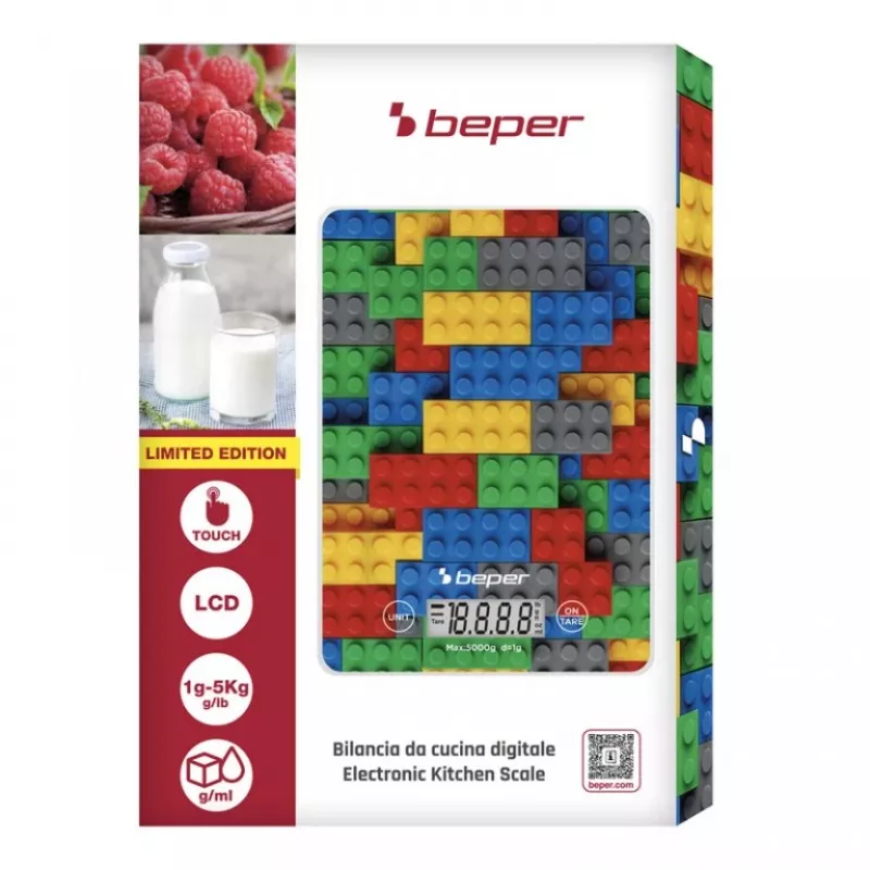 Küchenwaage Beper P102BIL005 – digital, 5 kg, 1 g, bunte Steine