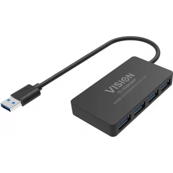 USB 3.0 Hub VISION TC-USBHUB4P — 4× SuperSpeed USB 3.0 Anschlüsse