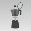 Moka-Kanne Maestro MR-1666-3-Schwarz, manuelle Aluminium-Kaffeemaschine für 3 Tassen, 150 ml, schwarz