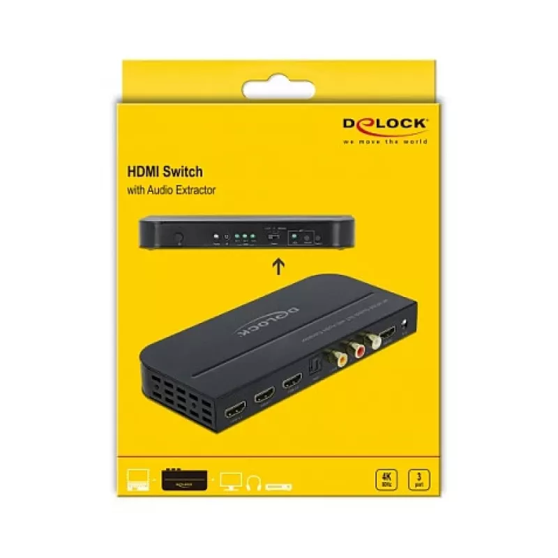HDMI Switch DeLOCK 3 x HDMI in to 1 x HDMI out 4K 60 Hz