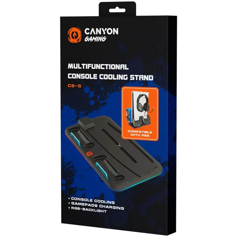 Kühlständer CANYON CS-5 RGB für PS5 mit Ladefunktion, Modell CND-CSPS5B