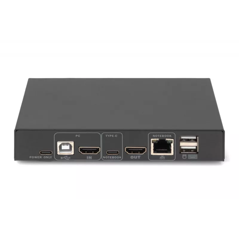 DIGITUS DS-12901 - KVM-/Audio-/USB-Switch - 4K 30 Hz, USB-C/USB/HDMI-Eingang, HDMI-Ausgang, Netzwerk