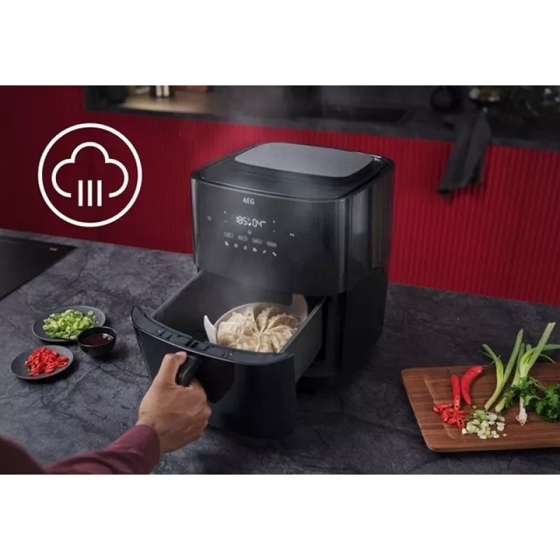 Heißluftfritteuse AEG AAF7SB – 6,9 L, 1700 W, digitale Touch-Steuerung, schwarz