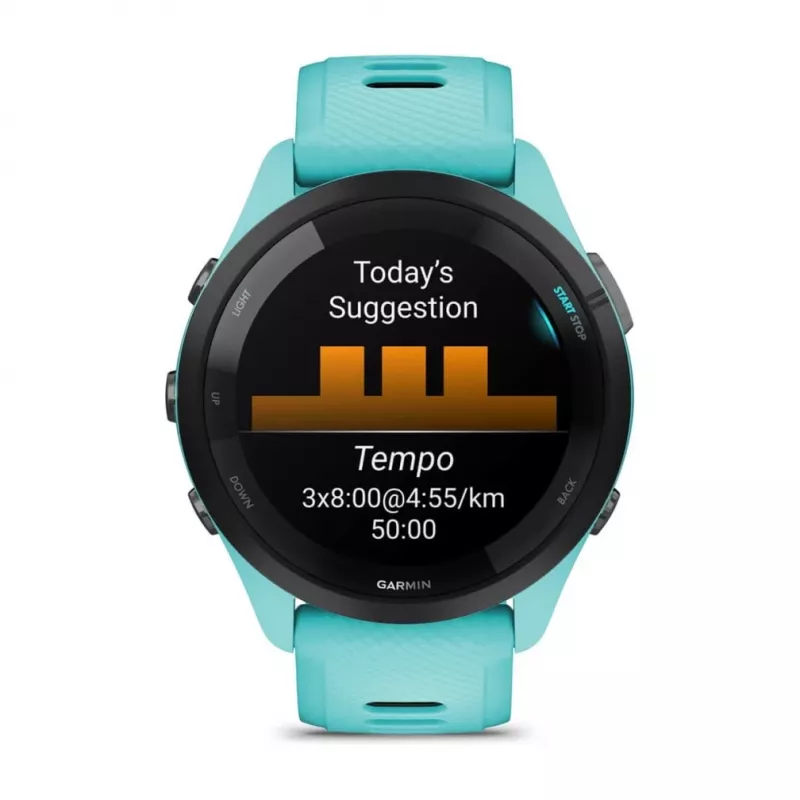 Garmin Forerunner 265 3,3 cm (1,3 inch) AMOLED 46 mm Digital 416 x 416 Pixel Touchscreen Schwarz, Blau Wi-Fi GPS (Satellit)