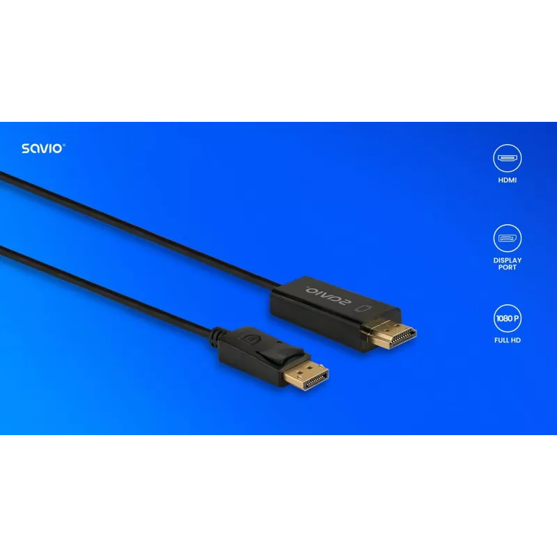 Cable Display Port to HDMI 1,5m, CL-183 Savio SAVKABELCL-183