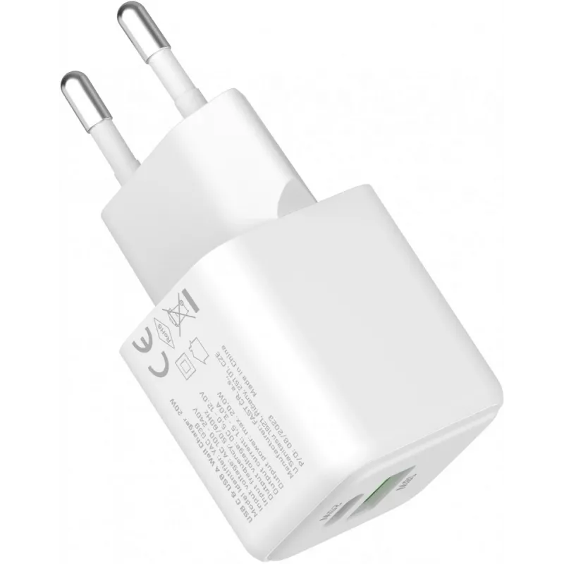 USB-C/A-Netzladegerät YENKEE YAC G38 20W 3A Power Delivery (USB‑C und USB‑A)