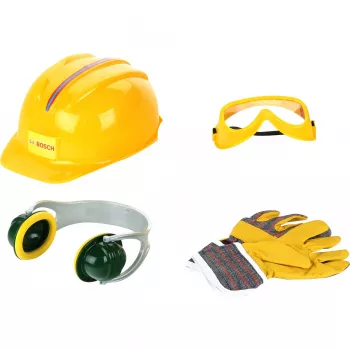 Theo Klein Bosch Zubehörset B 4-teilig mit Helm und Handschuhen für Kinder ab 3 Jahren