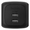 Indoor AC-Schnellladegerät Belkin WCH019kqBK — 2× USB‑C, Schwarz, OVP/OC/OT/SC-Schutz