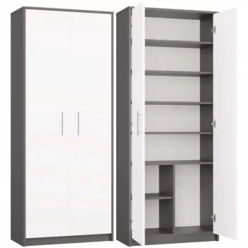 OLIV 2D CLOSED SHELVING UNIT, ANTHRACITE/Weiß SET