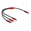 USB-Ladekabel DeLOCK 86710 3-in-1 USB Type-C auf Lightning Micro USB 30 cm Schwarz Rot