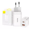Baseus Super Si Pro Schnellladegerät USB + USB-C 30W (weiß)