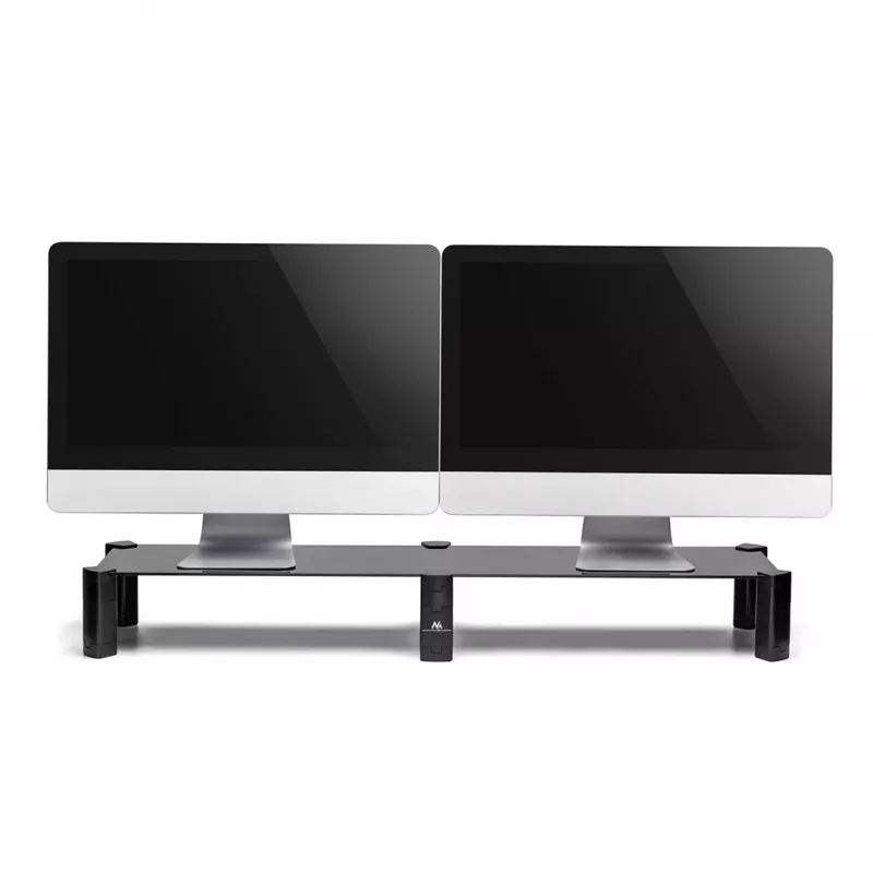 Monitorständer MACLEAN MC-936 Doppelarm, maximale Belastung 20 kg, Basis aus gehärtetem Glas