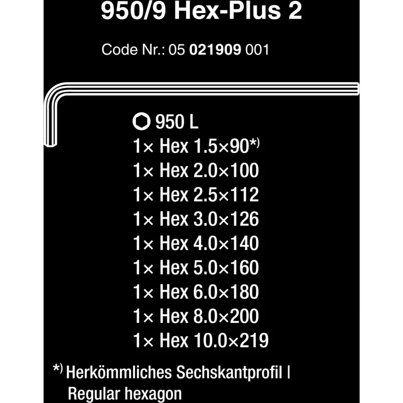 Winkelschlüsselsatz Wera 05021909001