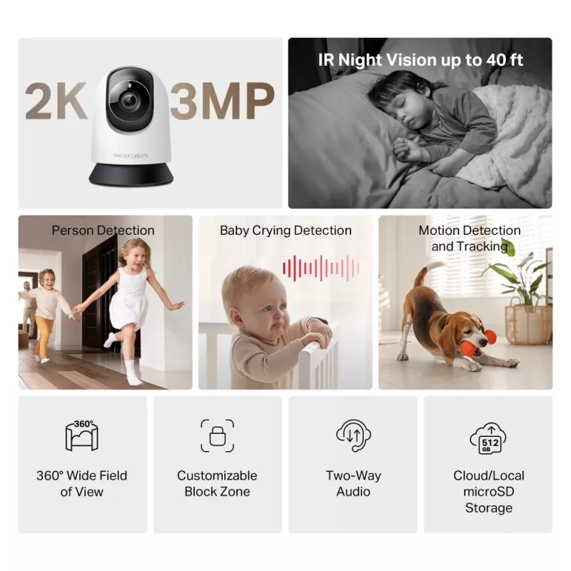 Heim-Überwachungskamera TP-LINK MC210 Pan/Tilt Wi‑Fi 1080p Nachtsicht