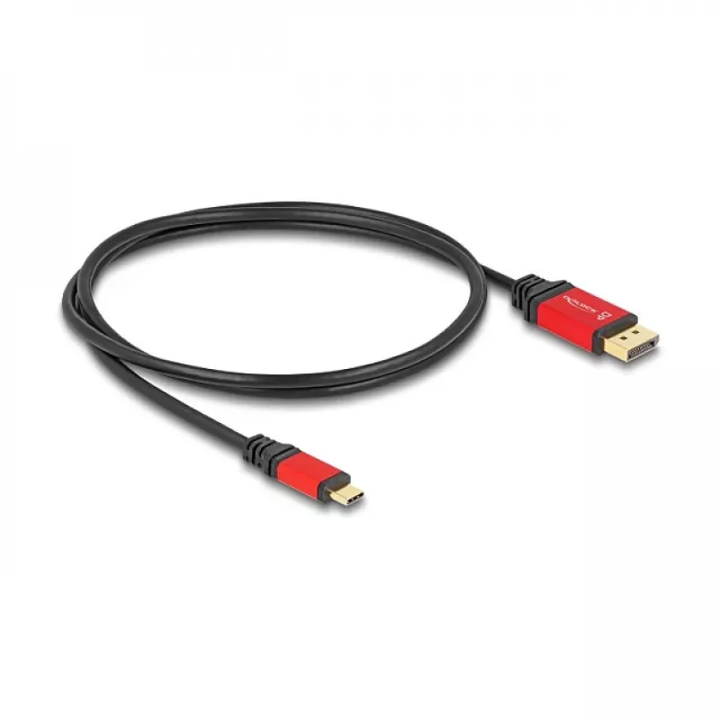 DeLOCK USB-C-auf-DisplayPort-Kabel 8K 30Hz HDR 1m Rot