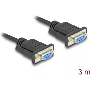 DeLOCK 86825 Serielles Kabel Schwarz 3 m DB-9