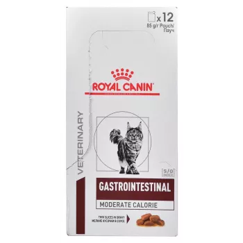 Nassfutter für Katzen Royal Canin Gastrointestinal Moderate Calorie 12 x 85 g Beutel, ausgewachsene Katzen, Fleischgeschmack, 82,2 % Feuchtigkeit