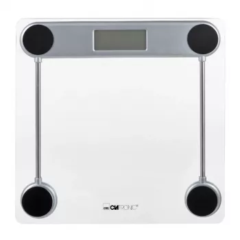 Elektronische Personenwaage CLATRONIC PW 3368 — max. 150 kg, Genauigkeit 100 g, Glasplattform