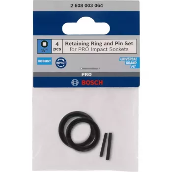 Set Haltering und Stift, für PRO Impact Steckschlüssel 1/4, Sicherung schwarz, 4-teilig