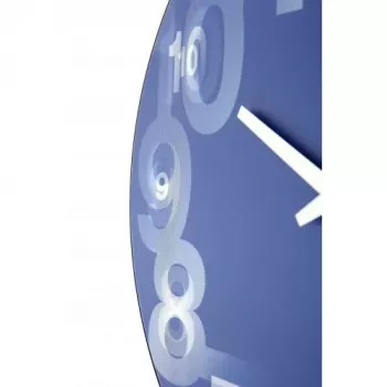 NeXtime Uhr 3077bl 3D, Ø39,5 cm, Wand, Blau/Weiß