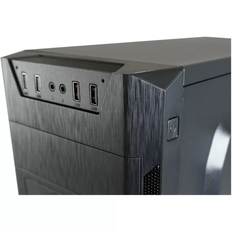 LC Power Classic 7040B - MDT - ATX - ohne Netzteil - Schwarz, gebürstetes Aluminium / Schwarz - USB/Audio