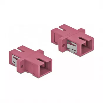 Glasfaserstecker SC Buchse–Buchse DELOCK 85995, violett, 4er-Pack