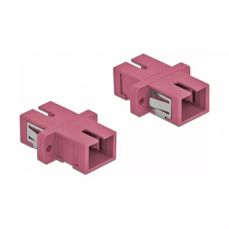 Glasfaserstecker SC Buchse–Buchse DELOCK 85995, violett, 4er-Pack
