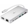 Goobay 49850 Notebook-Dockingstation & Port-Replikator Kabelgebunden USB 3.2 Gen 1 (3.1 Gen 1) Type-C Silber - Weiß (49850)