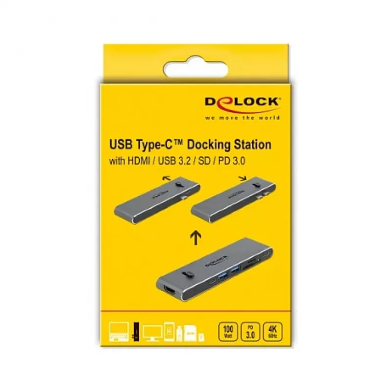 Dockingstation DeLOCK Dual USB Type-C mit HDMI USB 3.2 SD PD 3.0