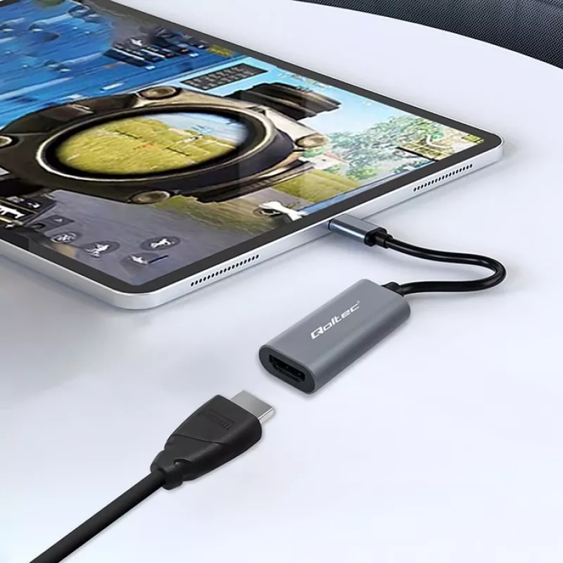 Adapter USB-C auf HDMI 4K 60Hz 32AWG QOLTEC