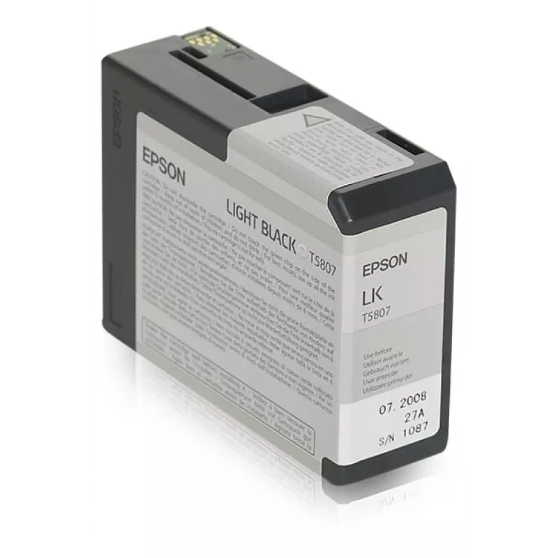 Epson Einzelpackung Light Black T580700, Hellschwarz, Pigmenttinte, 80 ml, 1 Stück
