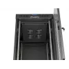 Netzwerkschrank LANBERG 19 Zoll 24HE 600x800 mm schwarz mit Glastür und LCD-Ausschnitt (flach Pack) v2