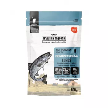 WIEJSKA ZAGRODA Monoprotein Lachs - Trockenfutter für Katzen - 800 g