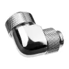 Alphacool Eiszapfen 13mm HardTube Schraubfitting 90° drehbar G1/4 - Winkel-Klemmverschraubung für Flüssigkeitskühlsystem - chrom
