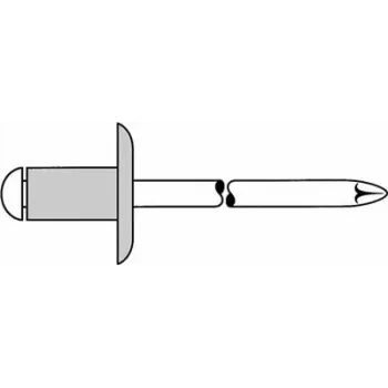 Blindniet GESIPA 1433614 Al/A2 5x12 mm Großkopf K14 KS 6,0–8,0 mm, 250 Stück