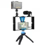 Blogger-Kit mit LED-Beleuchtung, Stativ, Handyhalter und Mikrofon