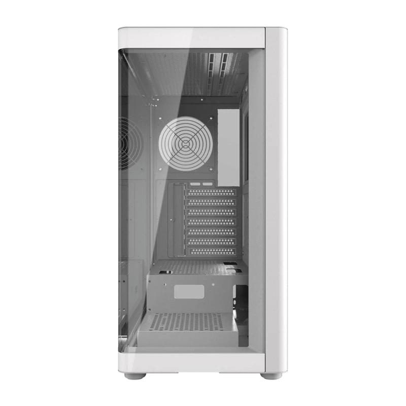 Computergehäuse DarkFlash DS900G Weiß — Mid-Tower, gehärtetes Glas, keine Lüfter