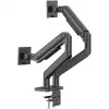 DIGITUS Dual-Monitorhalterung für 2×45 Zoll Bildschirme, Tischklemme, 2×20 kg, VESA 75×75–100×100, Neigung -20–50°