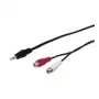 Wentronic Goobay 3,5 mm Klinken-/Cinch-Adapterkabel, Schwarz, 1,5 m – 3,5 mm Klinkenstecker (3-polig, Stereo) > 2x Cinch-Buchse (Audio links/rechts) (50116)