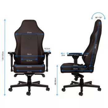 Gaming-Stuhl noblechairs Hero — Gepolsterter Sitz und gepolsterte Rückenlehne, Braun