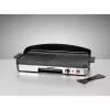 Elektrischer Tischgrill Rommelsbacher BBQ 2003 — 1900 W, 50×25 cm, gerippt + Teppanyaki, stufenloser Thermostat, silber/schwarz