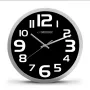 Wanduhr Esperanza EHC013K Zurich Schwarz Quarz Oval 25 cm, Aluminiumrahmen, 4 cm dick