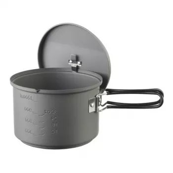ESBIT Cookset mit Spirituskocher, Aluminium 1,5 L, Ø15,4 cm, H115 mm, Schwarz