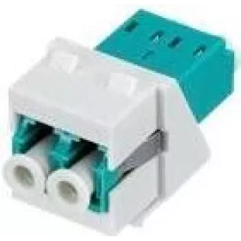 Keystone-Modul Rutenbeck KMK-LC-D OM3 aqua — LC-Duplex-Fasereinschub, OM3-Multimode